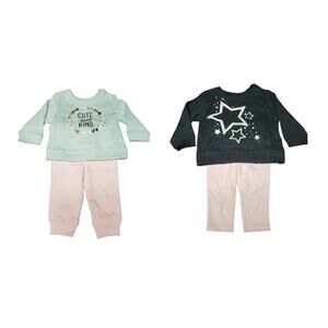 Jumping Beans Baby Bean 2 Sweaters & 2 Leggings Outfits Cute & Kind Stars